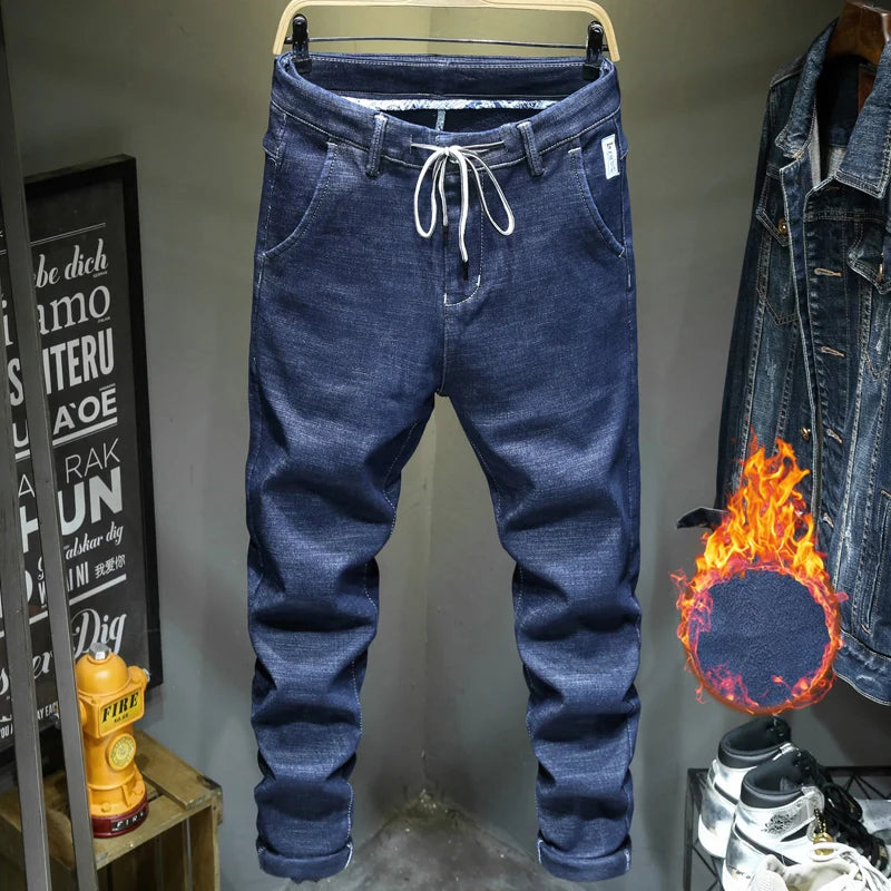 Men's Casual Straight Leg Jeans in Denim for Autumn