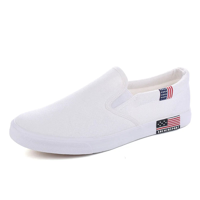 Black Canvas Slip-On Casual Shoes for Men