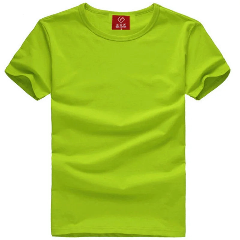 Mens Cotton Summer t shirt Short sleeve Tees O-neck T-Shirts Solid Men tshirt Tops clothing