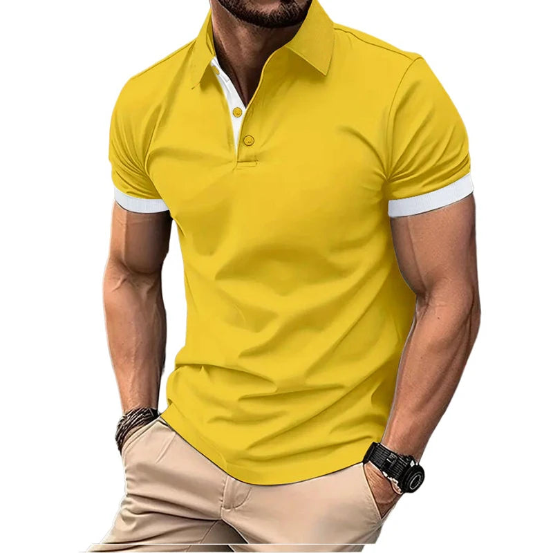 Men's Summer Short Sleeve Polo Shirt Lightweight Tee