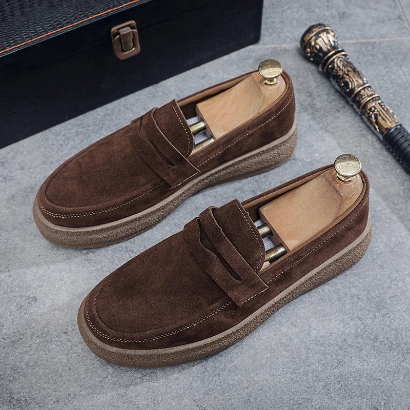 2026 Platform Men Loafers Lightweight Slip-On Casual Shoes