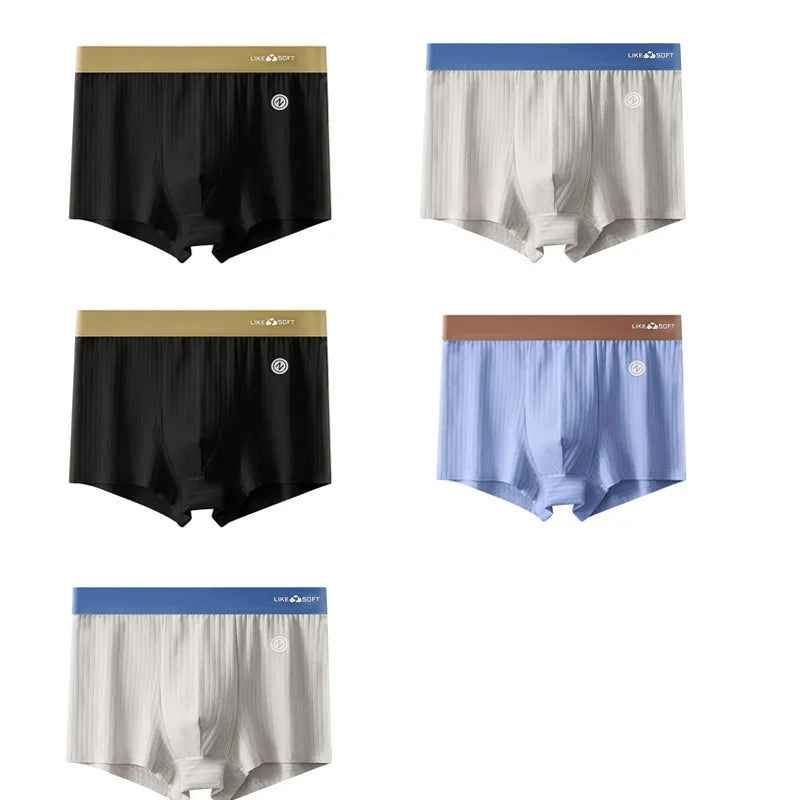 Men's Striped Boxer Shorts Underwear 5 Pcs Set