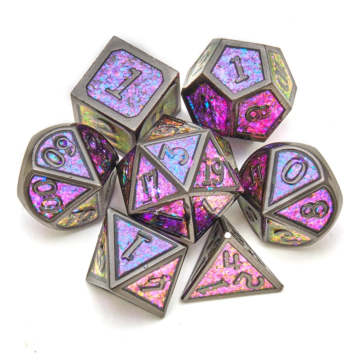DND Metal Dice Set for Dungeons & Dragons, 5e, RPG Board Game, Tabletop Role Playing,7 Pcs