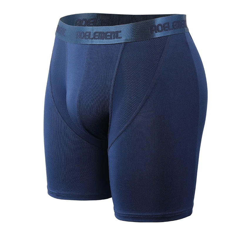 Men's Breathable Mesh Boxer Shorts in Black and Gray