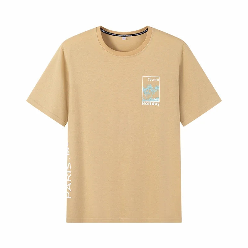 Men's Cotton Round Neck T-Shirt 6XL 7XL Casual Wear
