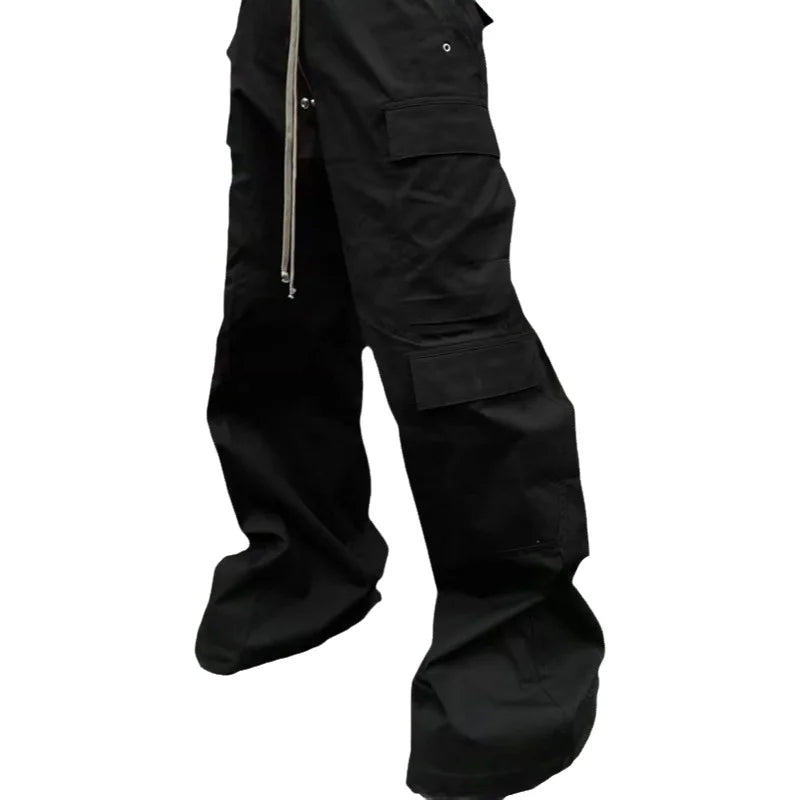 High Street Men's Wide Leg Bell Bottoms Workwear Pants