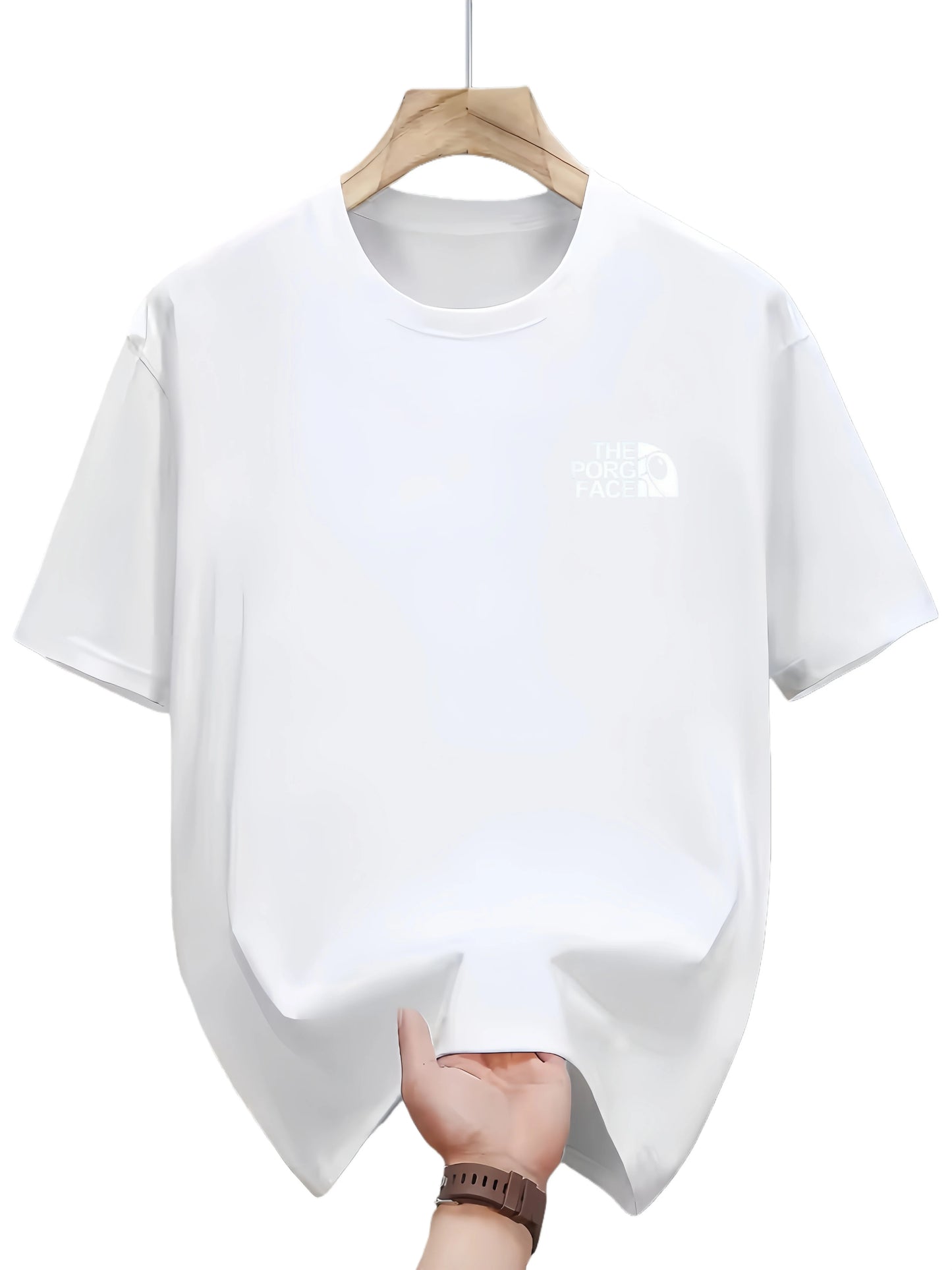 Loose short-sleeved T-shirts, summer fashion couple casual round-neck printed tops suitable for both men and women cotton