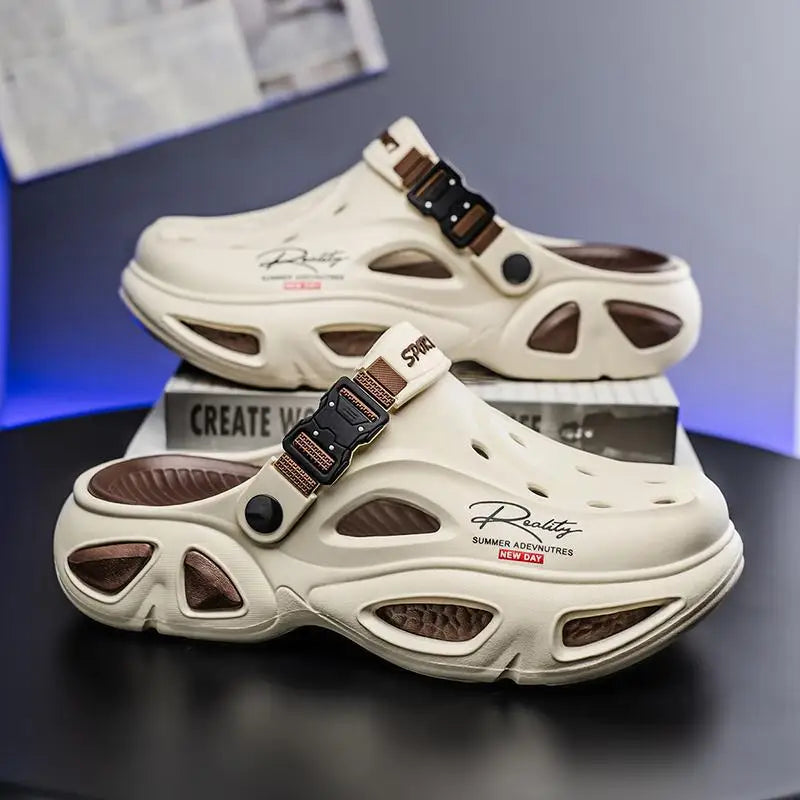 Men's Casual Summer Beach Sandals Lightweight Leather