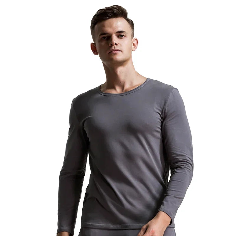 Men's lightweight pajama top - pure cotton, loose-fit long sleeve, casual loungewear for autumn/winter