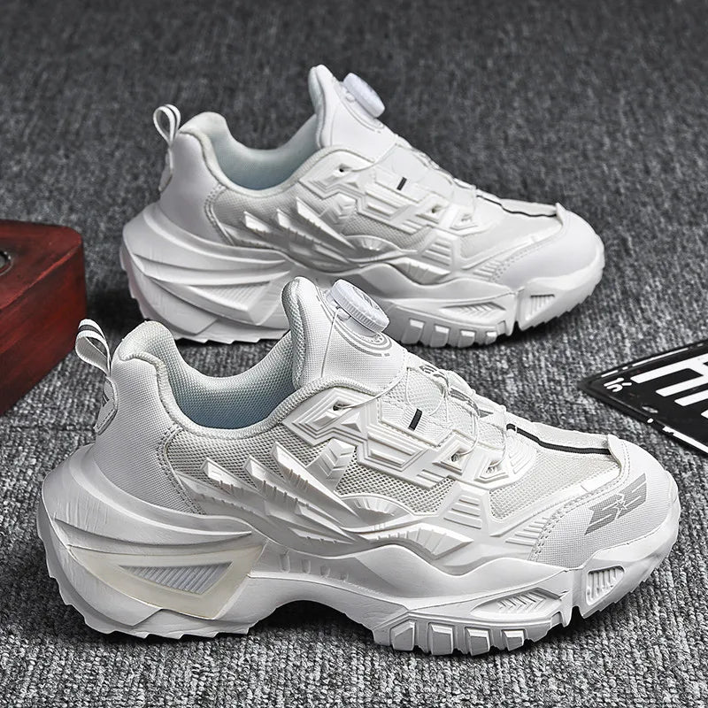 Men's Casual Sneakers with FLYKNIT Upper and Hasp Closure