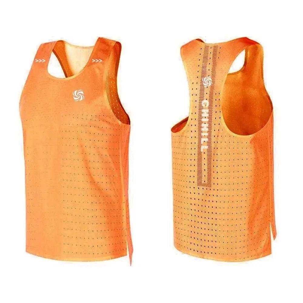 Mens Vest Sports Fitness Mesh Breathable Quick Dry Lightweight Sleeveless Running Vest Trendy Gym Training Tank Top 2024 Summer