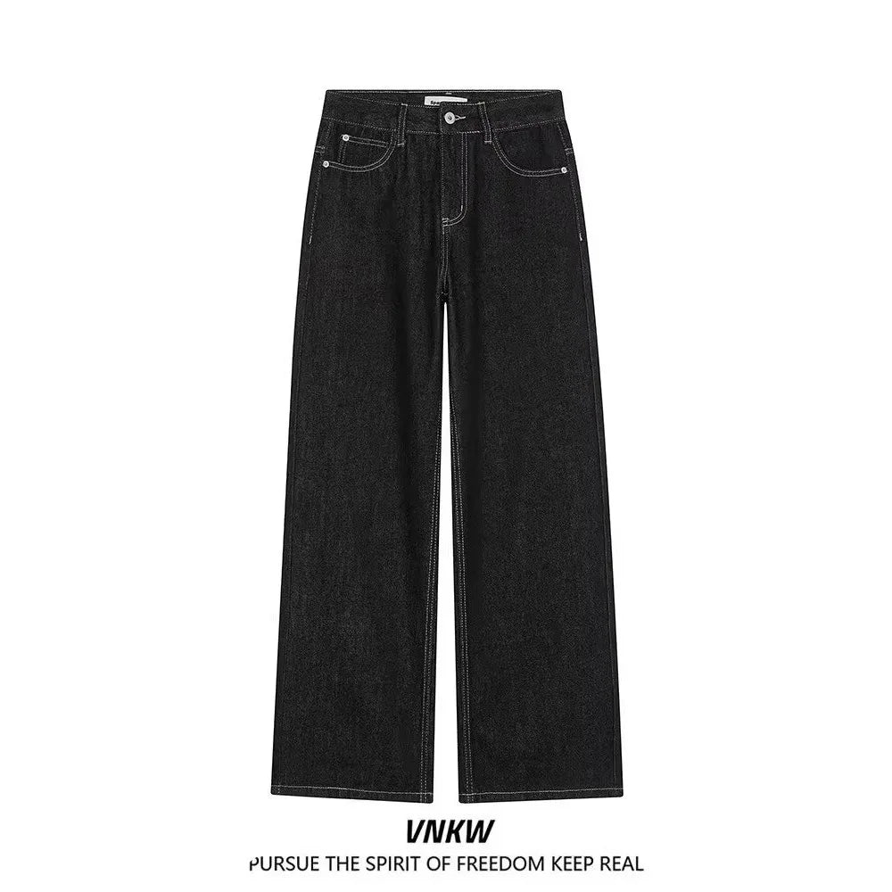 Mens Casual Vintage Straight Leg Jeans Pants