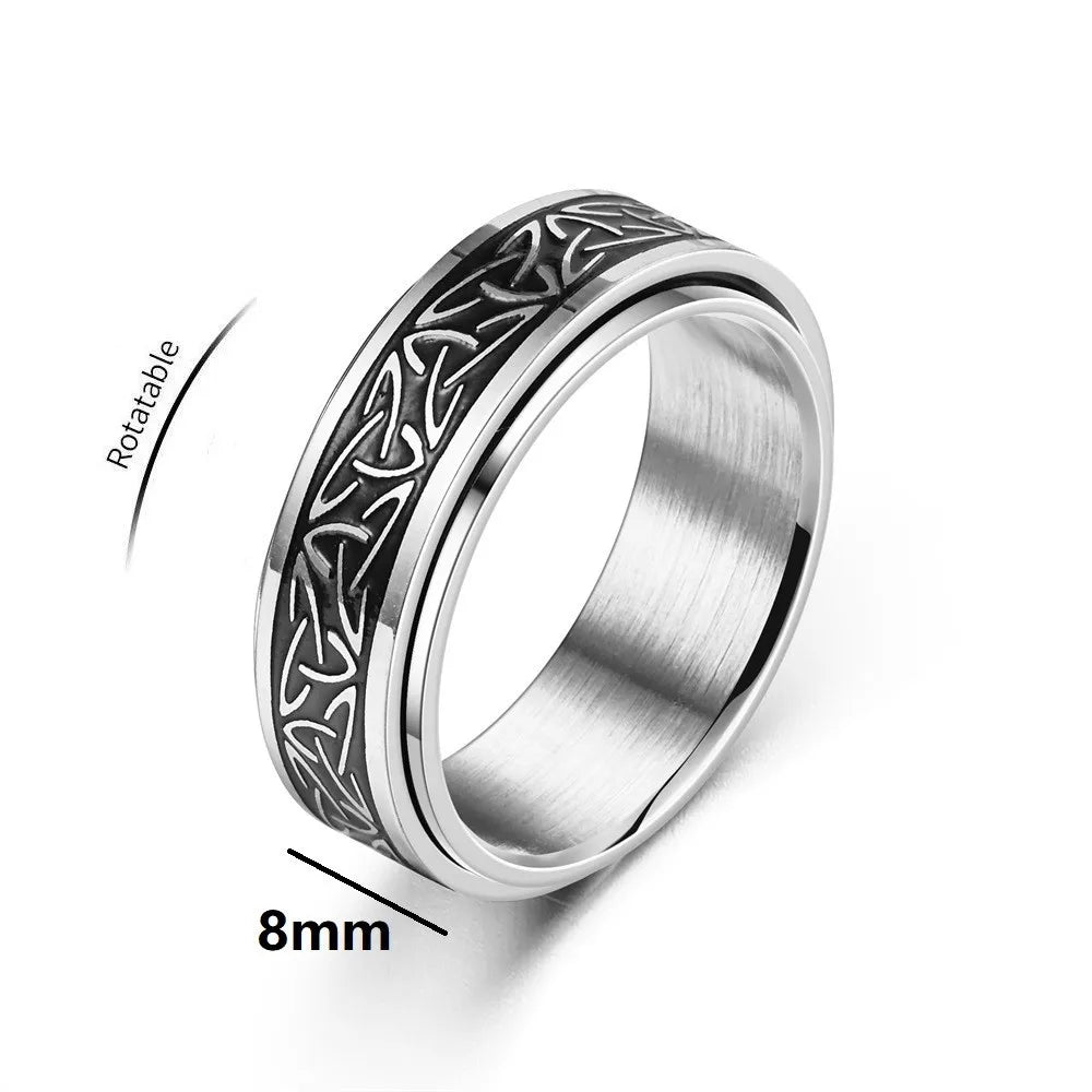 Heliakos + Tyranax Viking Celtic Knot Rune Rings For Man or Woman