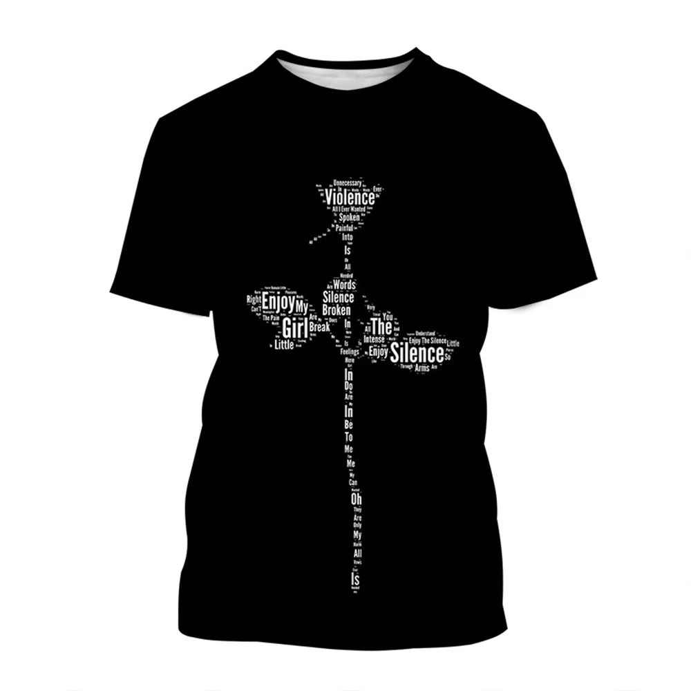 3D Printed Casual Short Sleeve T-Shirt for Men featuring Depeche Mode