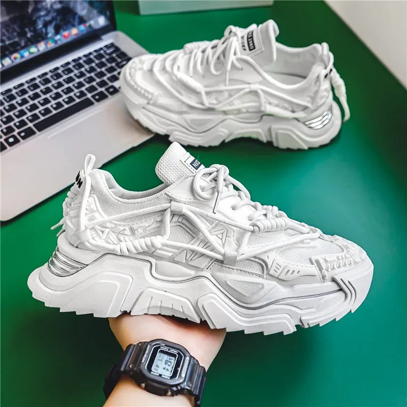 Men's Casual Mesh Sneakers with Thick Sole