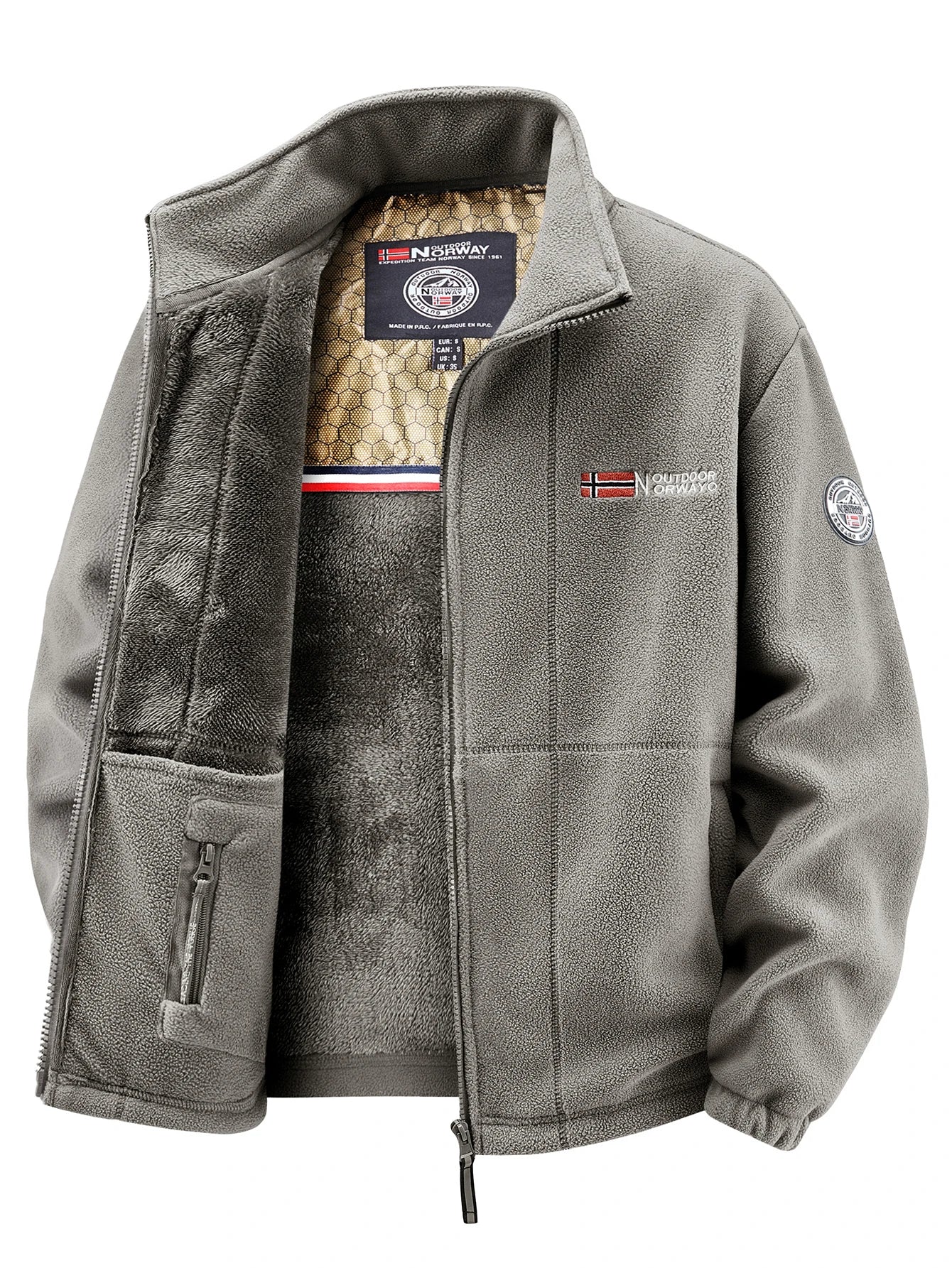 Men's Fleece Jacket, Soft and Skin-Friendly, Heat-Retaining and Wind-Resistant