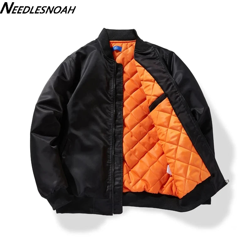 Bomber Jacket Men Women Solid Pilot Jacket Military Flight Baseball Coat