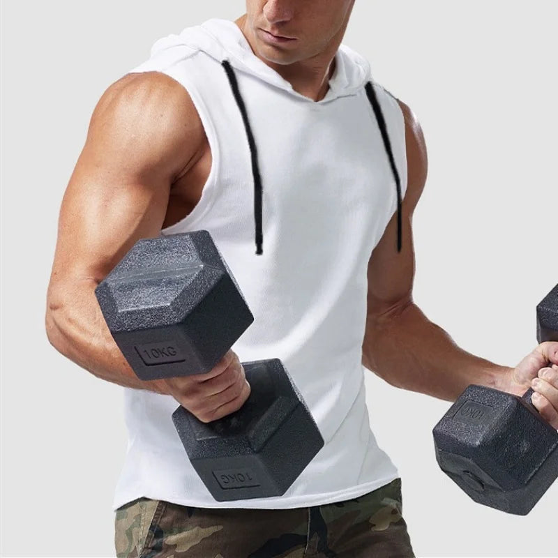 2025 Brand New Men's Tank Tops Vest Sleeveless Tees For Male Hooded Man Vests Tops Hip Hop Men Tank Top Hoody T shirt Male Mens