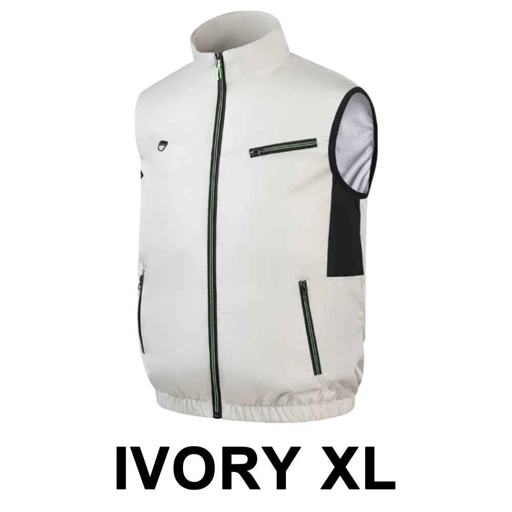Wearable Cooling Fan Vest for Summer Camping and Fishing