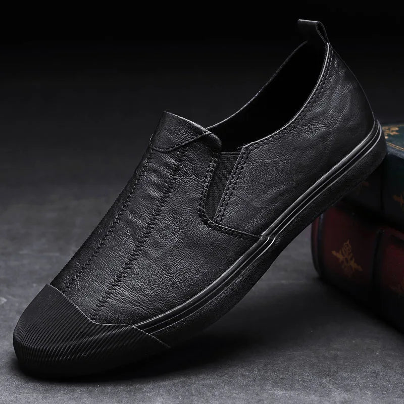 Men's Leather Slip-On Loafers for Spring and Summer