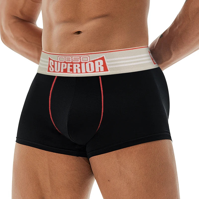 ORLVS Men's Cotton Boxer Shorts with Pouch