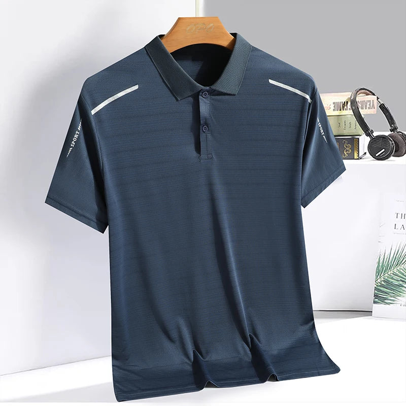 Summer Ice Silk Polo Shirt Quick Drying Casual T-Shirt