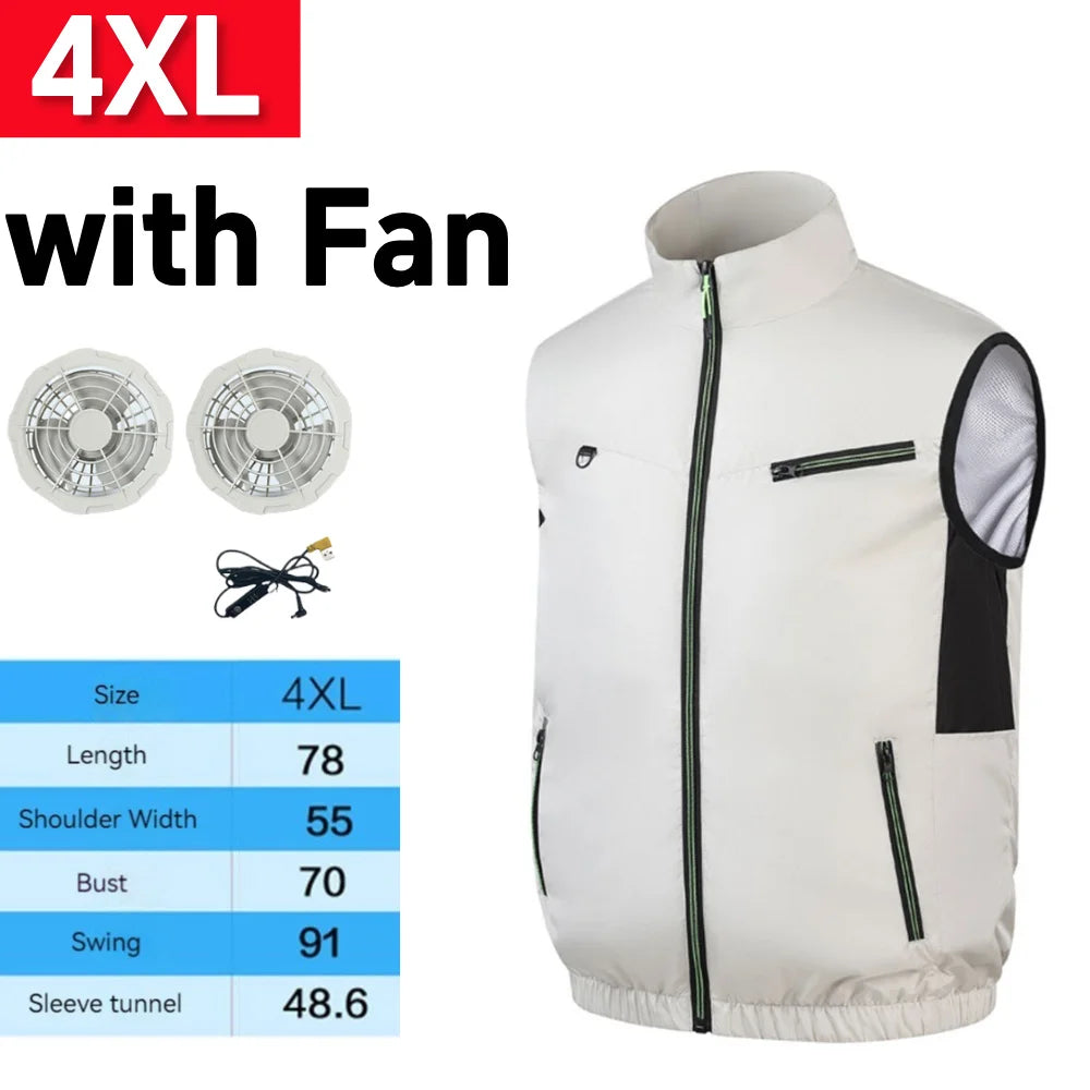Cooling Vest Breathable Fan Vest Sleeveless Workwear