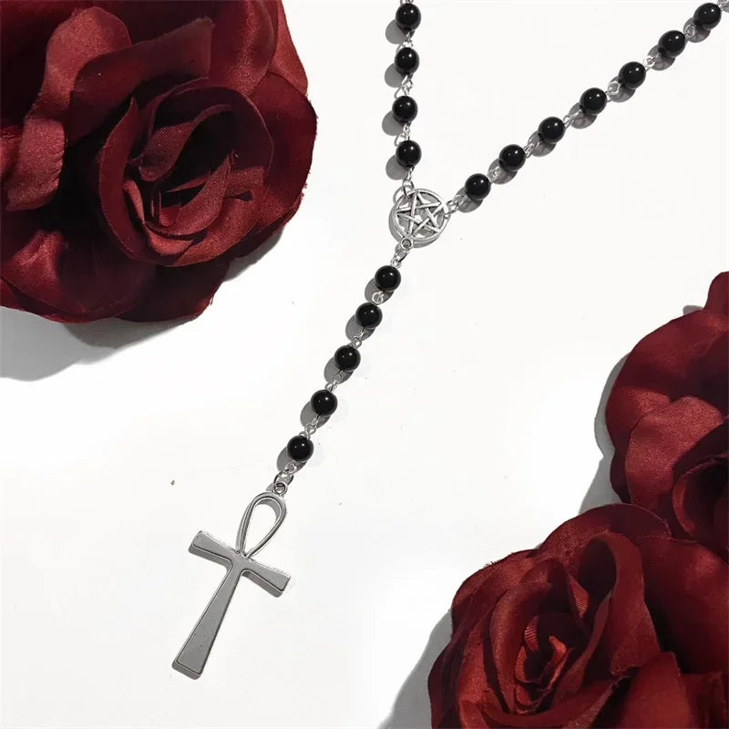 Ankh Rosary Pendant and Pentagram for the Magestic in You