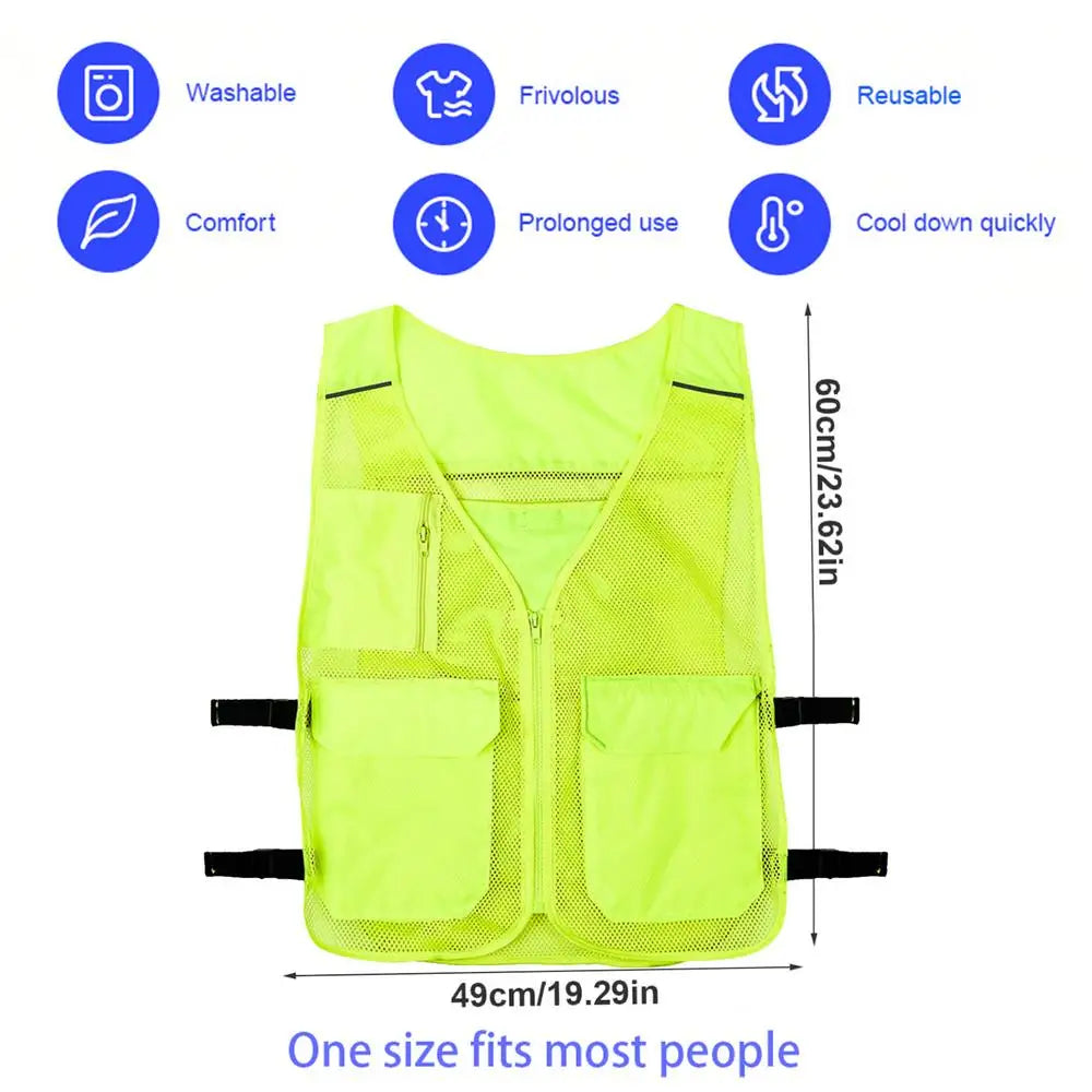Cooling Vest With Ice Packs Adjustable Cold Vest For Hot Weather