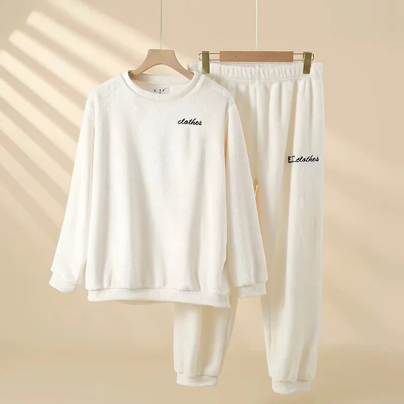 2026 Men's Sleepwear Warm Coral Velvet and Thick Velvet Autumn and Winter Warmth and Leisure Loose Flannel Home Clothes for Men