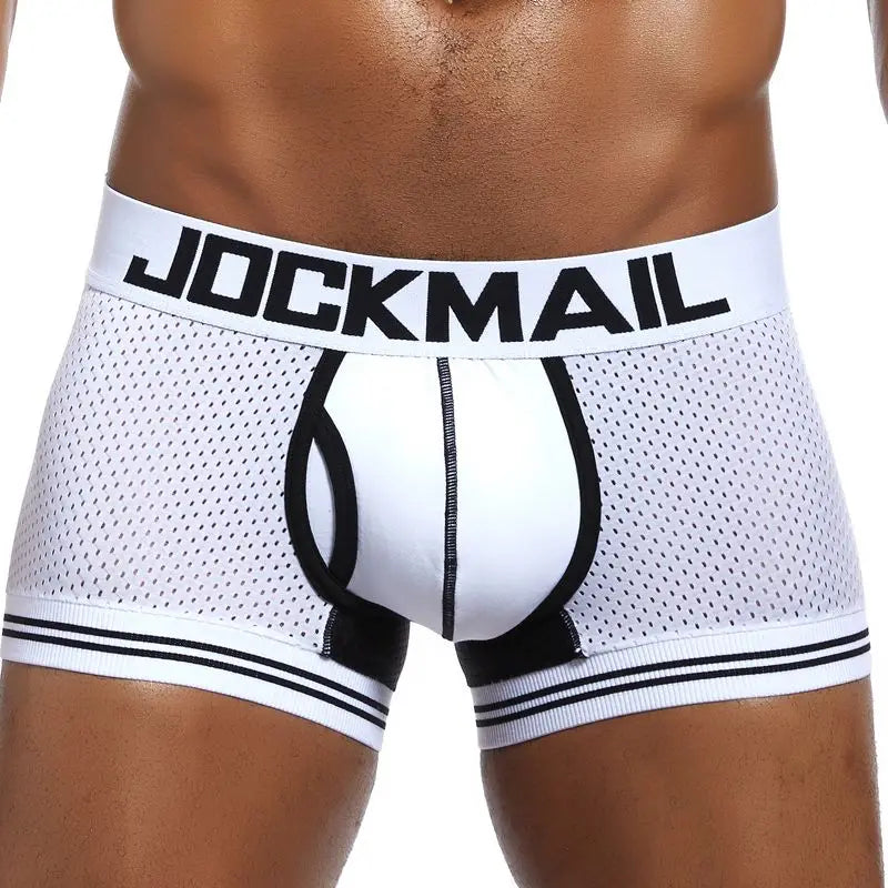 Men's Breathable Mesh Boxer Shorts for Sports Fitness