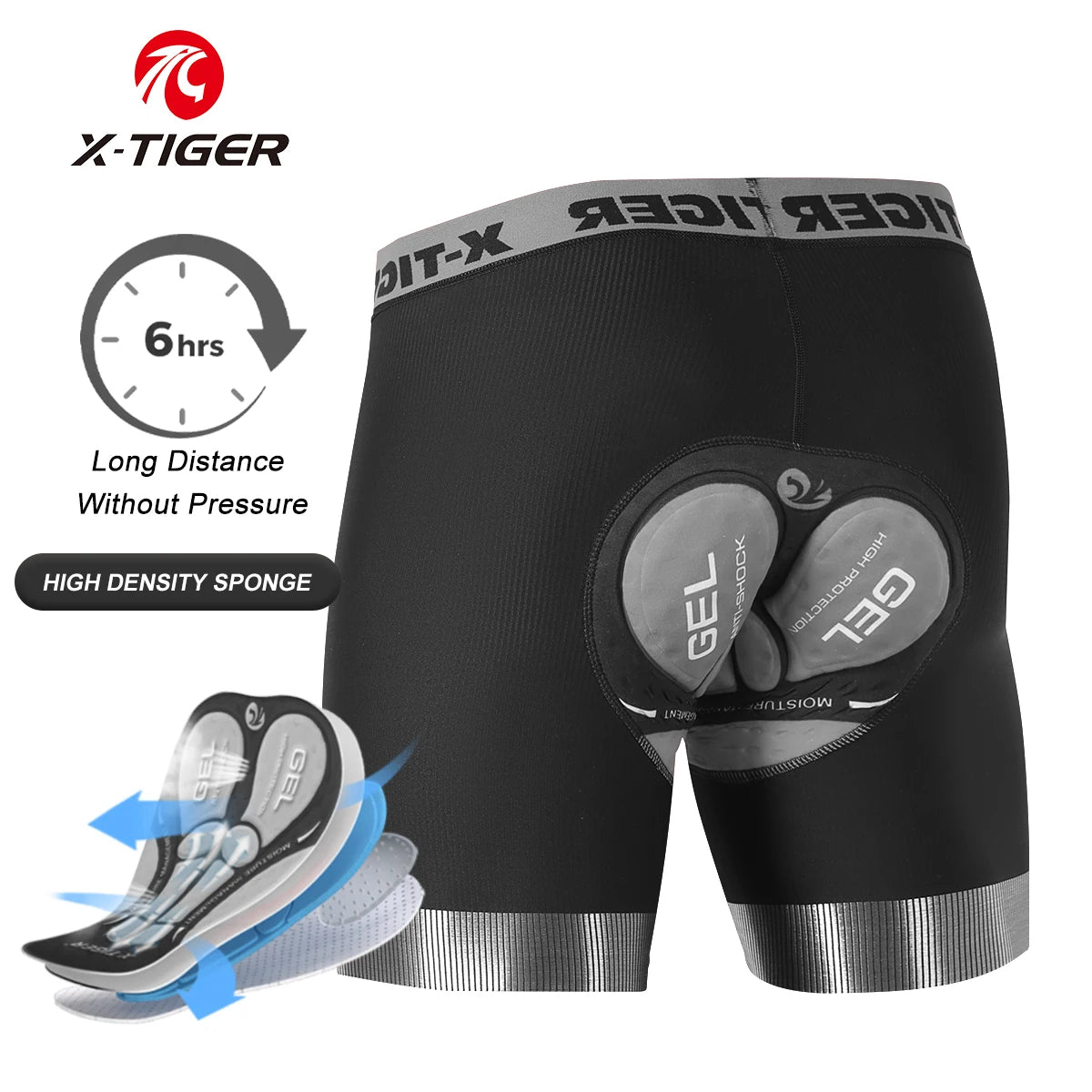 5D Padded Cycling Underwear Shorts by X-TIGER