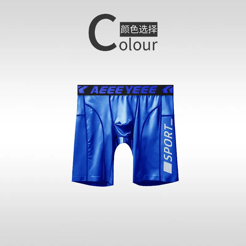 Men's Long Boxer Shorts Quick-dry U Pouch Fitness Underwear