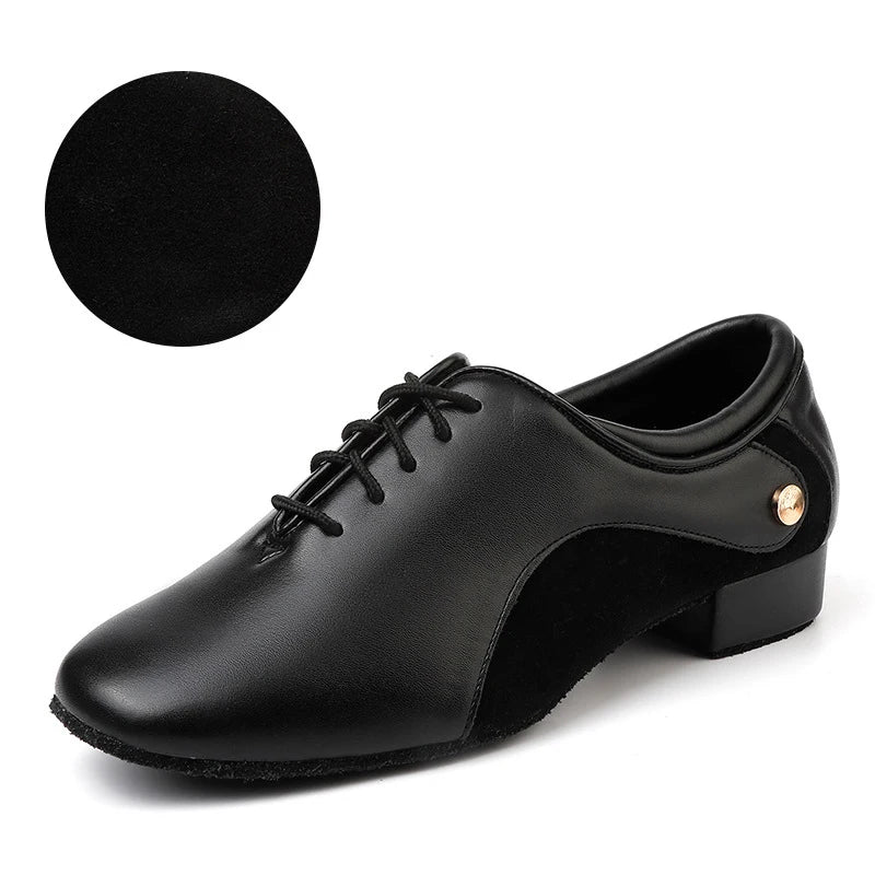Men's Black PU Leather Ballroom Dance Shoes