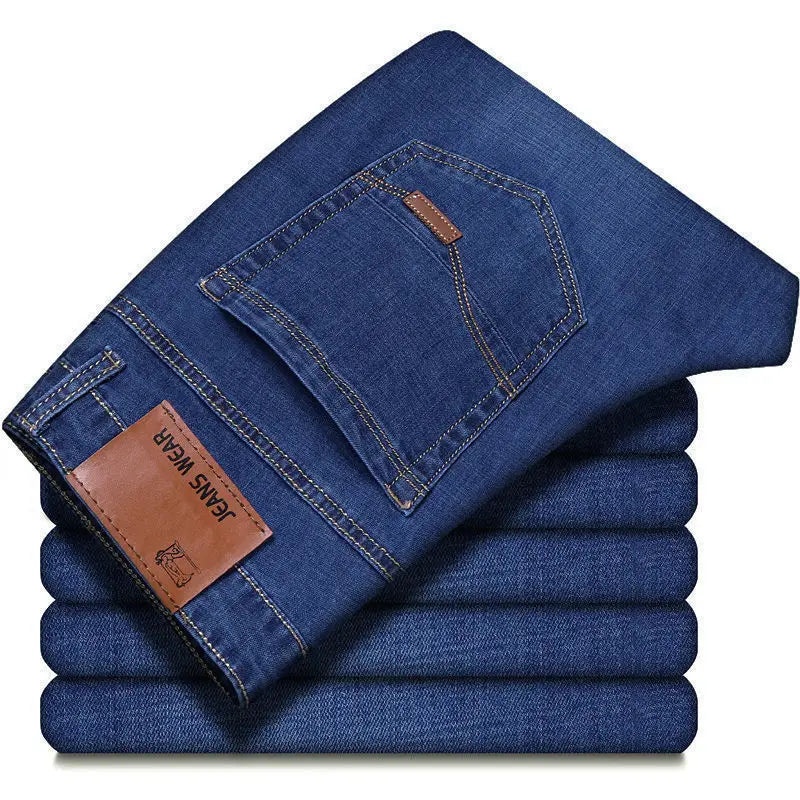 Men's Casual Straight Jeans in Polyester and Elastane