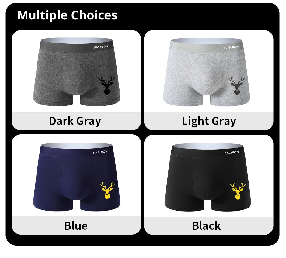 Men's Boxer Shorts 4pcs Soft Sports Breathable