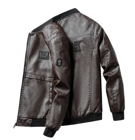 Men's Bomber Jacket Casual Long Sleeve Zip-Up Collar with Pockets Outerwear