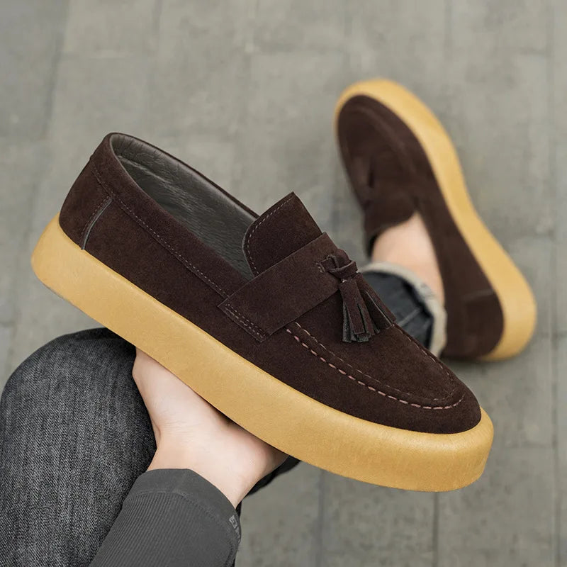 Men's Suede Loafers Tassel Shoes Casual Autumn Style