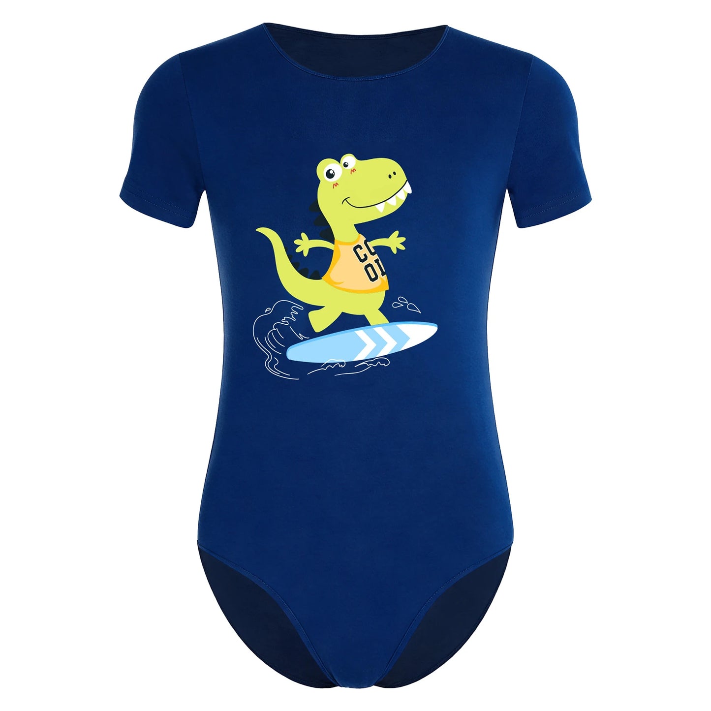 Mens Pajamas Bodysuit Sleepwear Cartoon Dinosaur Short Sleeve Leotard Buttoned Crotch Diaper Rompers Sleep Loungewear Jumpsuit