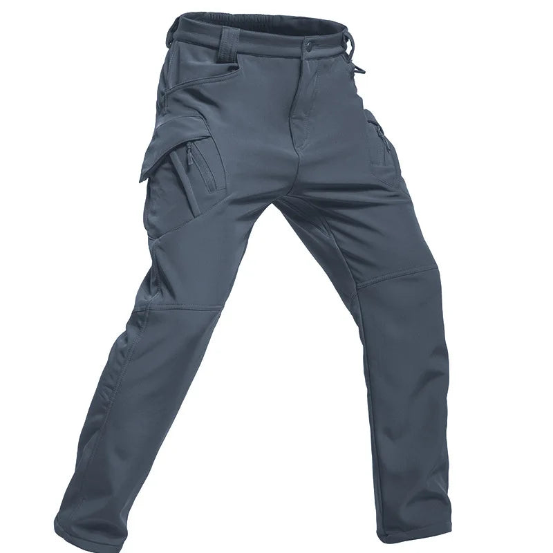 Men's Tactical Cargo Pants Waterproof Fleece Lined Winter