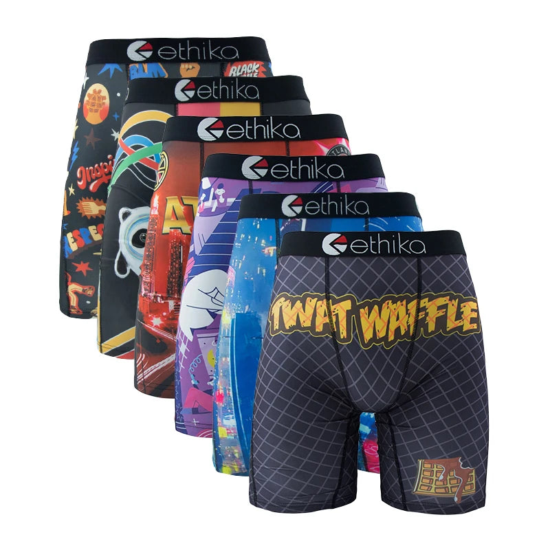 ETHIKA 6Pcs Men Boxers Breathable Swimming Underpants