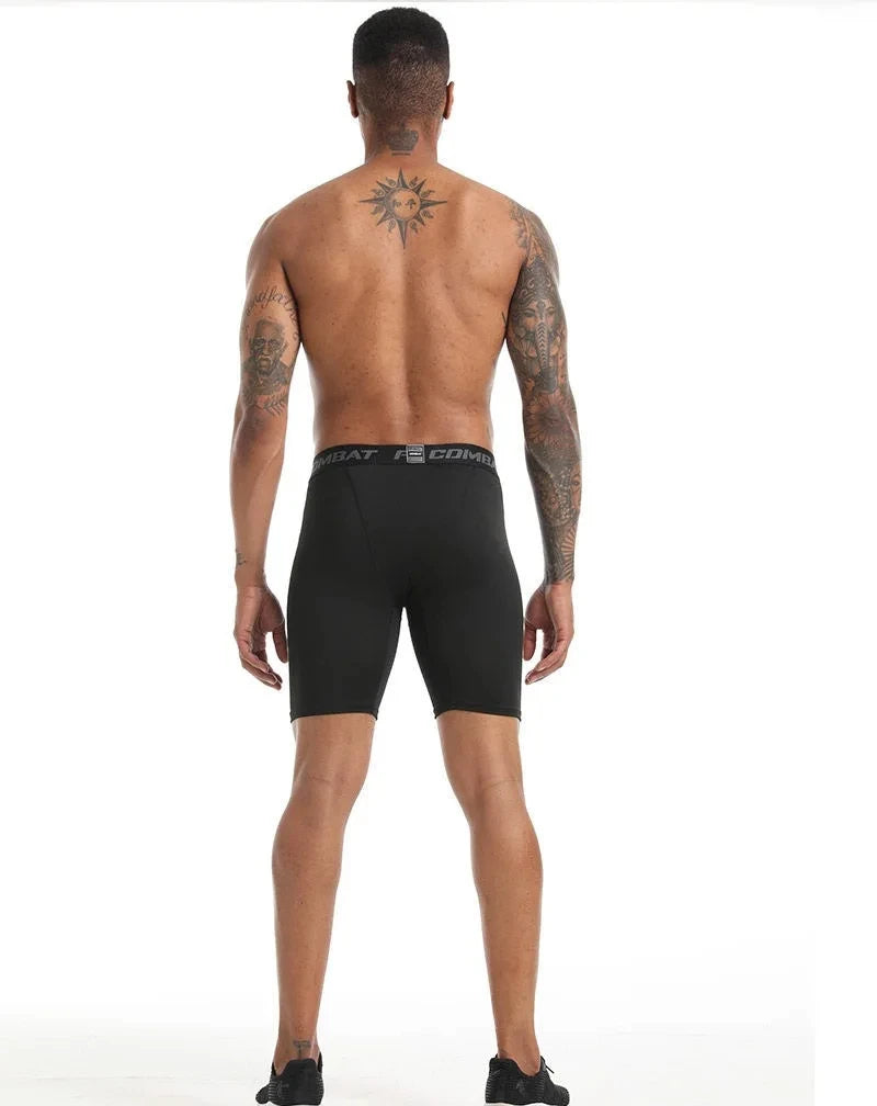 Men's Black Quick-Drying Boxer Shorts for Gym
