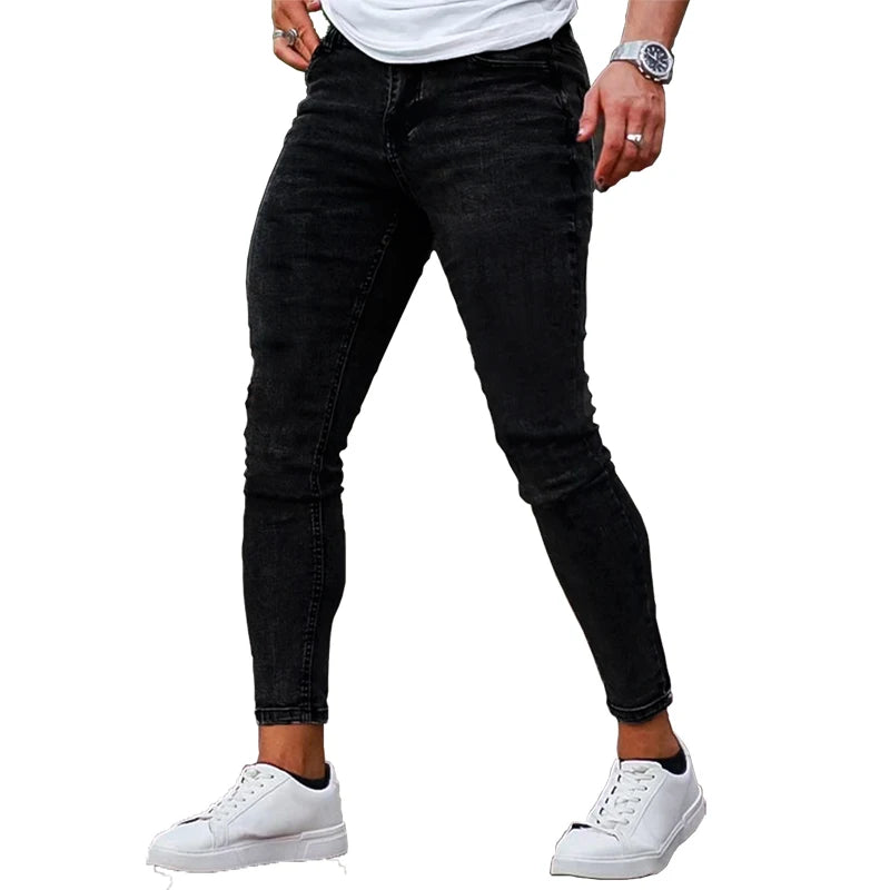 Mens Skinny Brushed Jeans Casual Trousers for Men
