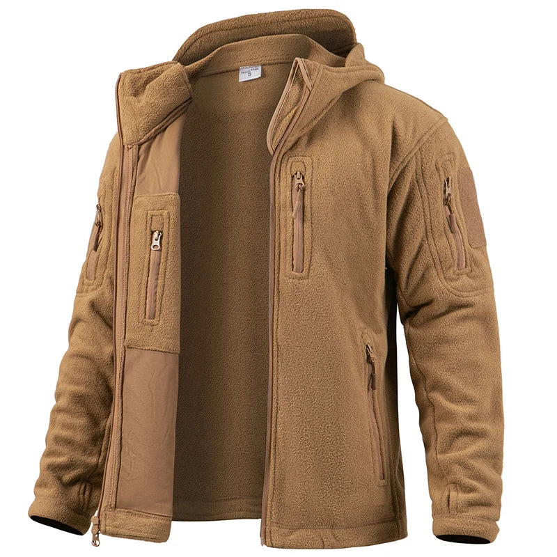 Men's Tactical Fleece Jacket Winter Zip Military Hoodies