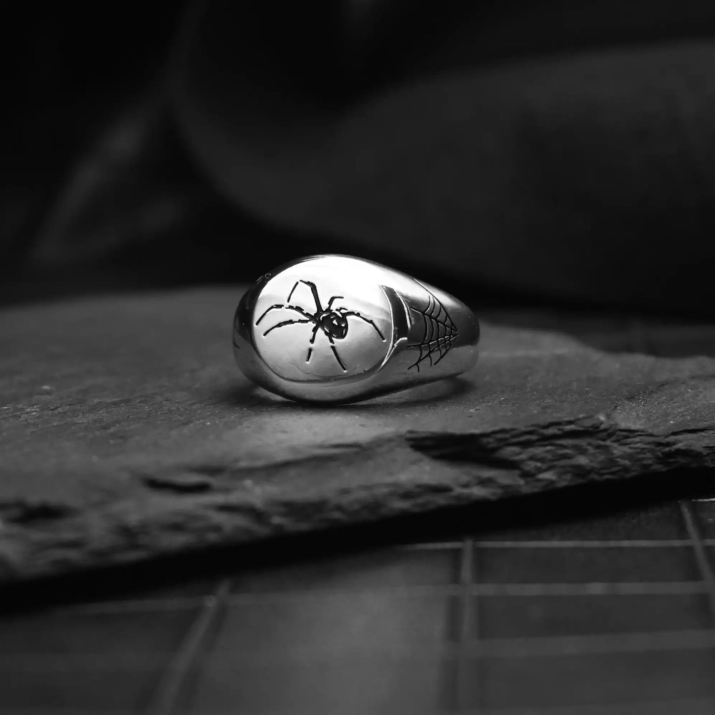 Silver Plated Unisex Ring Spider Gothic Accessory