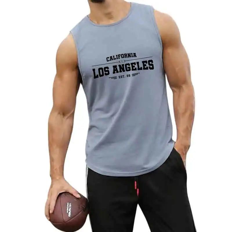 Mens Athletic Sleeveless Shirt O Neck Summer Fitness Vest Moisture Wicking Quick Dry Workout Top Jogging Bodybuilding and Casual