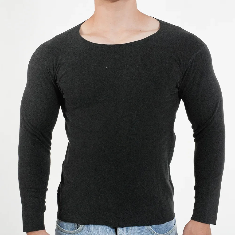 Men Thermal Underwear Long Sleeve Shirts Crewneck Fleece Lined Base Layer Top