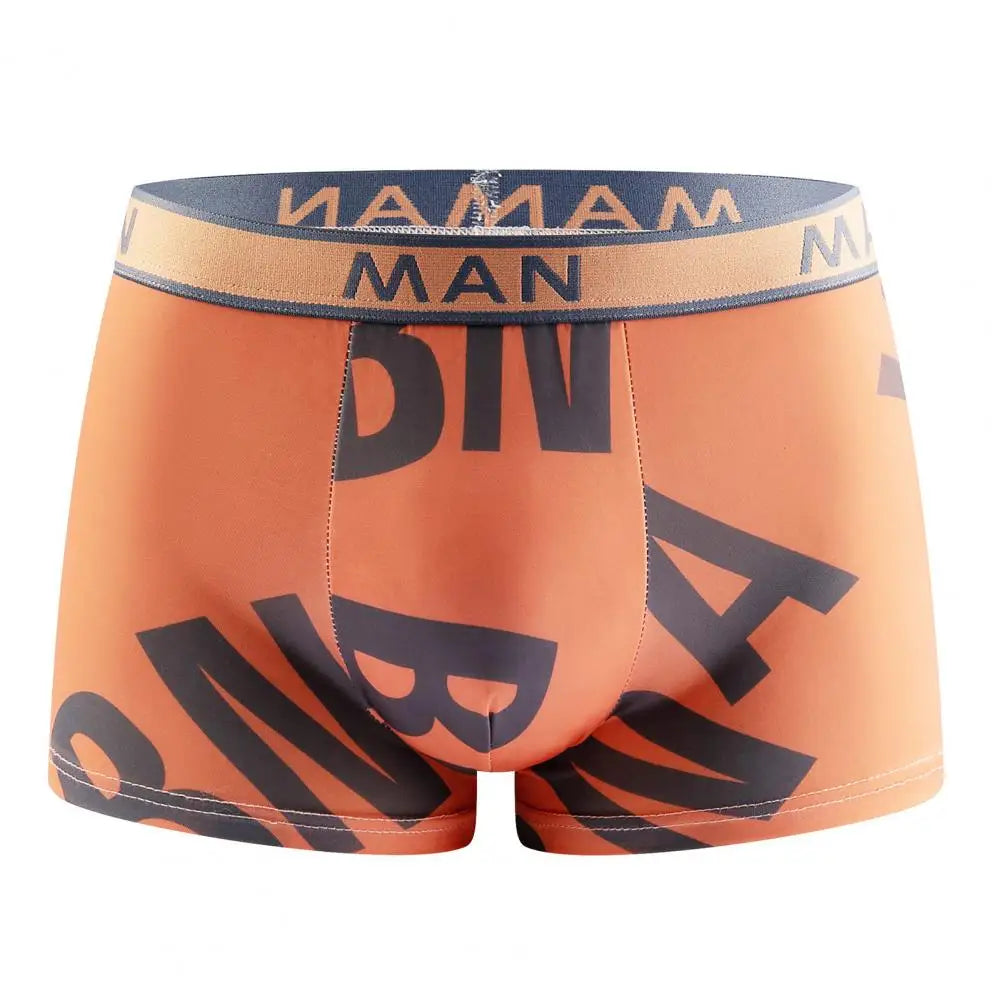 Men's Plus Size Letter Printed Boxer Shorts