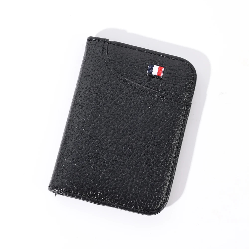 Portable Super Slim Soft Wallet Leather Mini Credit Card Wallet No Zipper