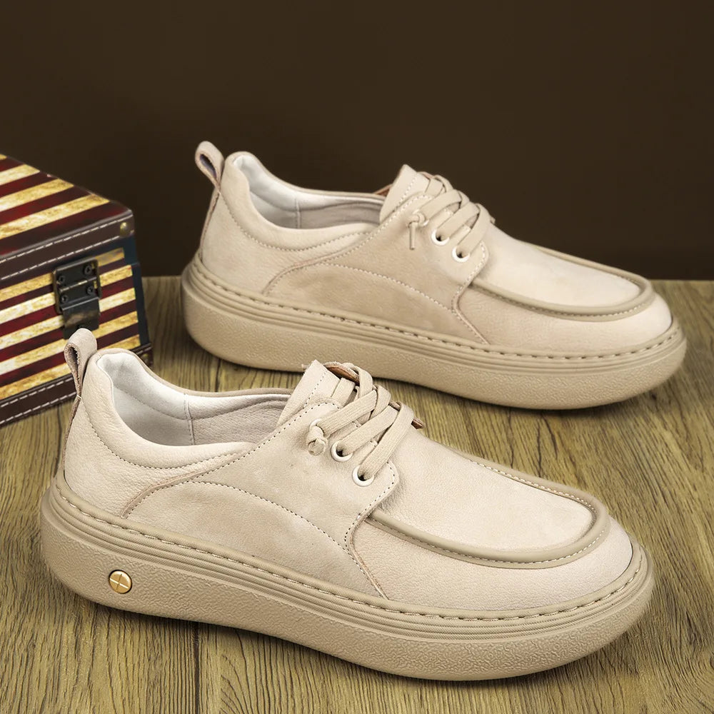 Mens Leather Casual Sports Shoes for Spring and Autumn